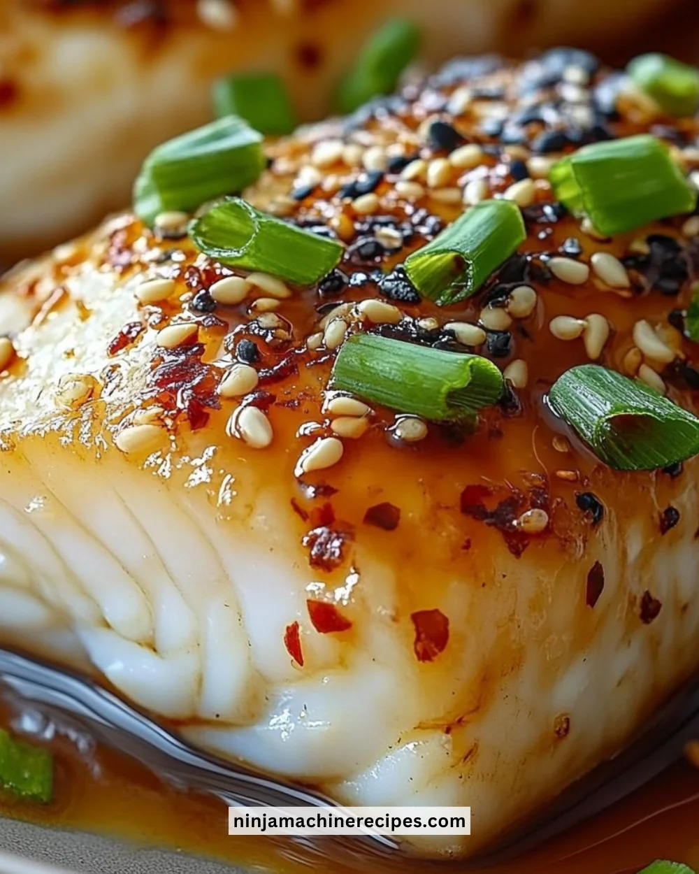 Delicious Ginger Soy Cod served with aromatic vegetables and garnished with herbs