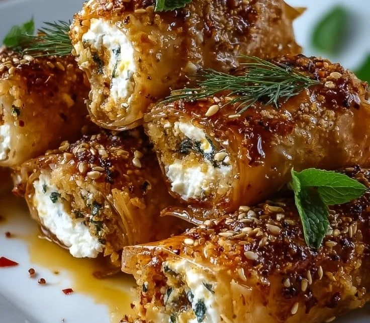 Indulgent Oven Fried Feta Rolls