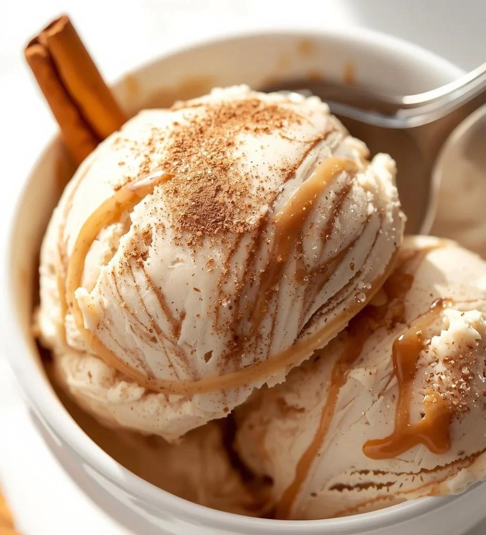 Delicious Keto Cinnamon Ice Cream made with low-carb ingredients.
