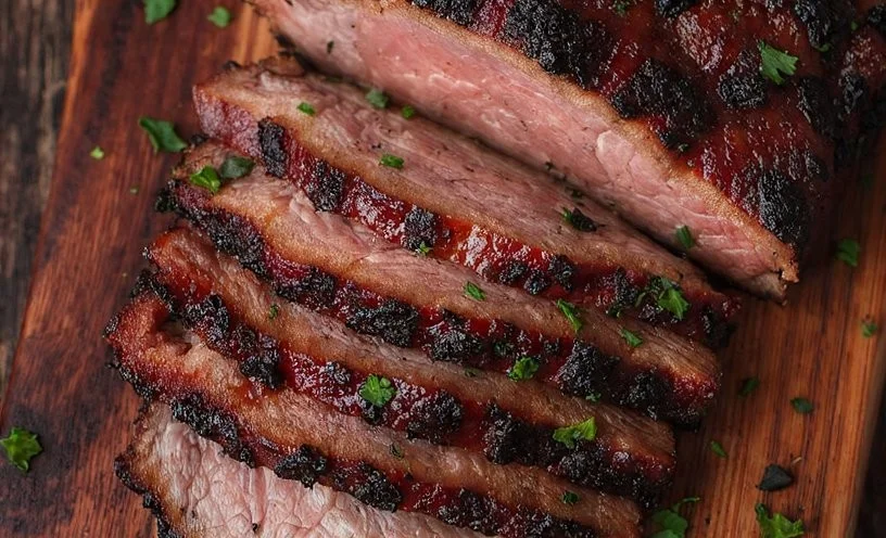 Ninja Woodfire Smoked Brisket cooked to perfection on a barbecue grill
