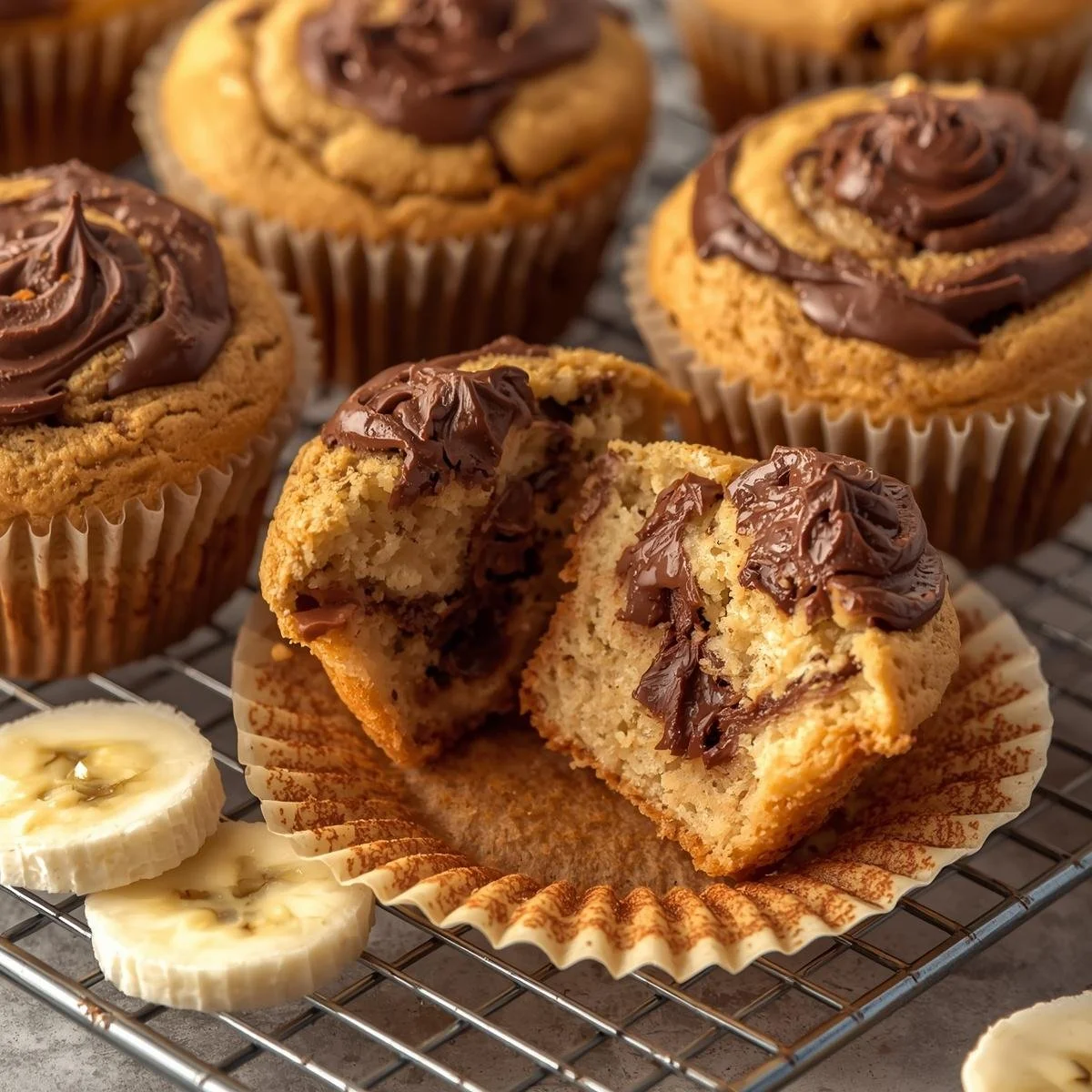 Nutella Banana Swirl Muffins