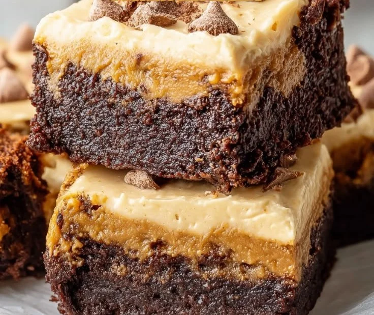 Delicious Peanut Butter Cheesecake Brownie Bars with creamy texture and rich flavor