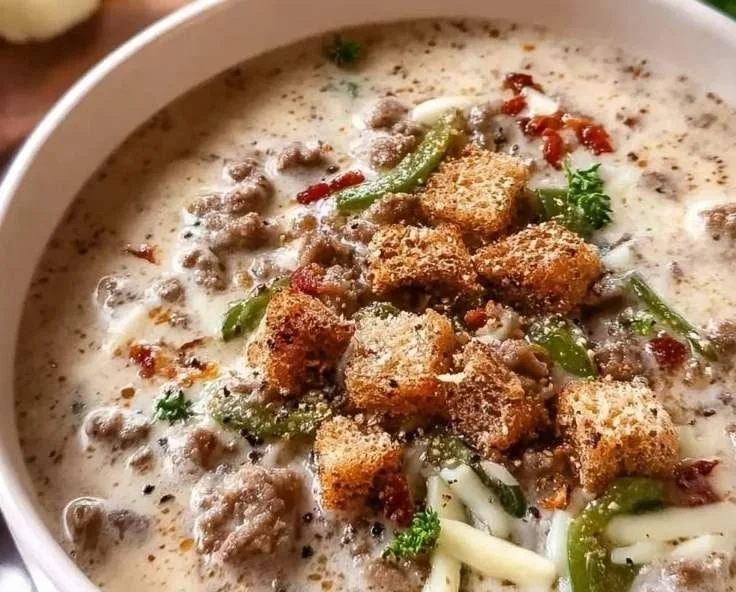 Philly Cheesesteak Soup