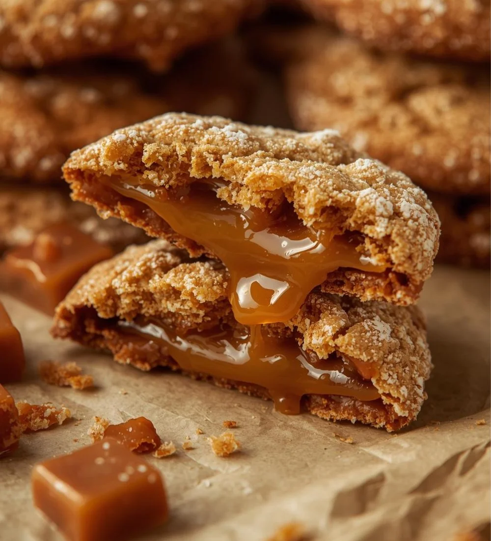 Quick Caramel Stuffed Cookies