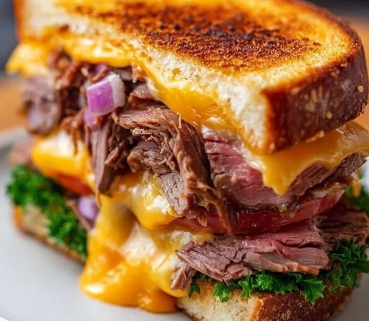 Roast Beef & Cheddar Melt Sandwich