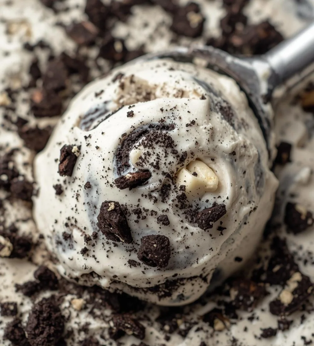 Delicious Ninja Creami cookies and cream dessert in a bowl