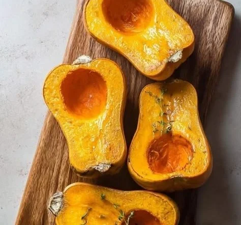 Air Fryer Honeynut Squash recipe showcasing roasted squash on a plate