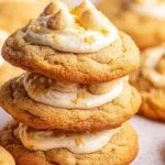 Delicious banana pudding cookies with creamy frosting and banana slices