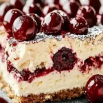 Delicious Cherry Amaretto Tiramisu dessert with layers of cherries and cream