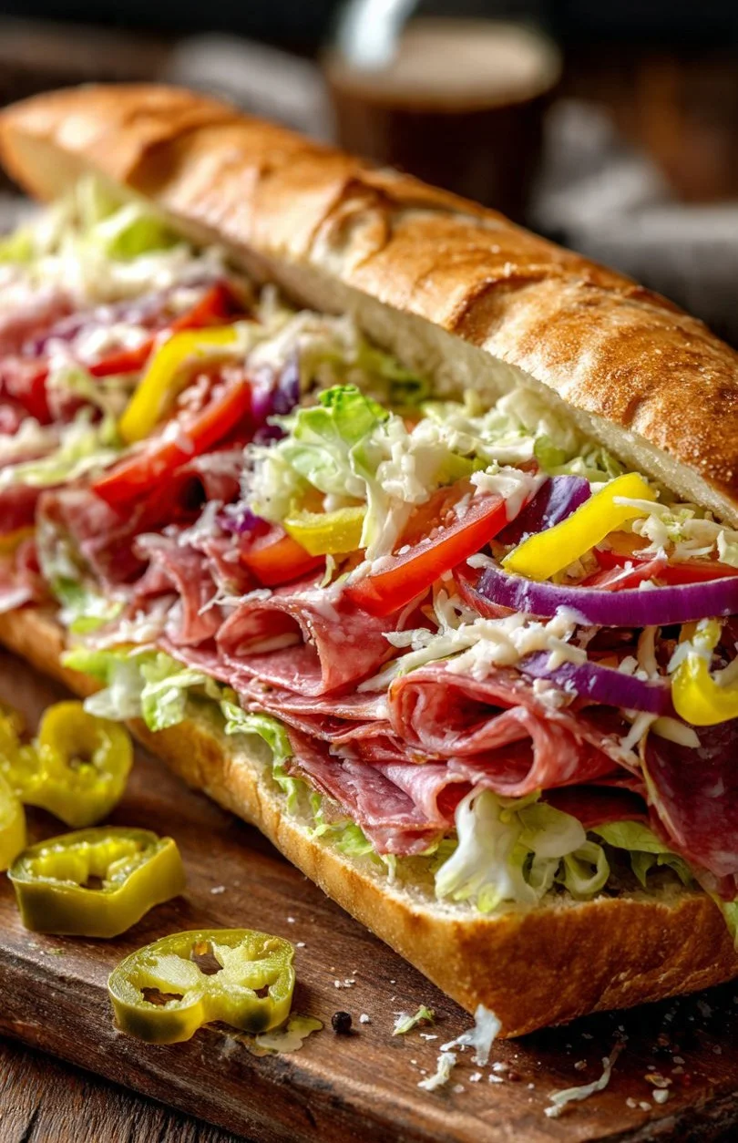 Chopped Italian Grinder Sandwich made with fresh ingredients and spices