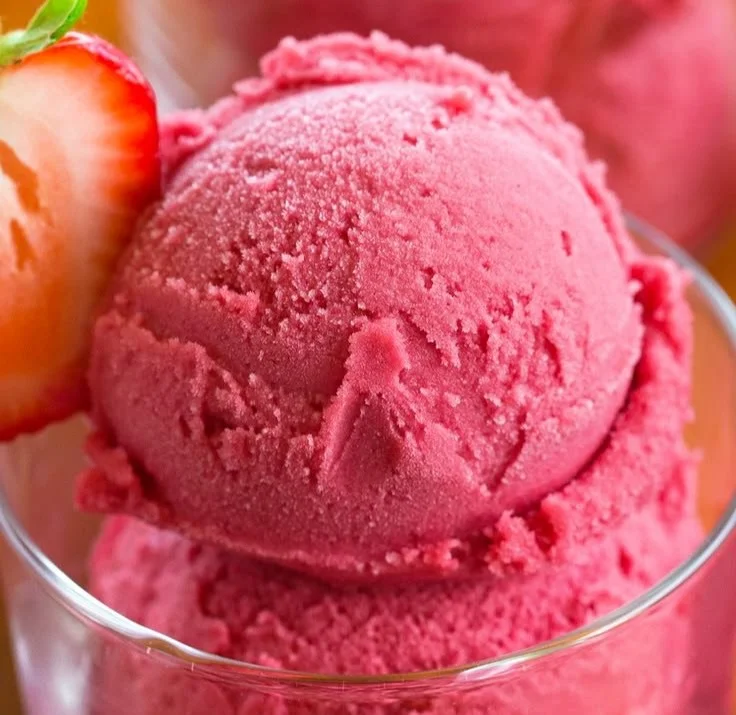 Easy 3 Ingredient Strawberry Sorbet