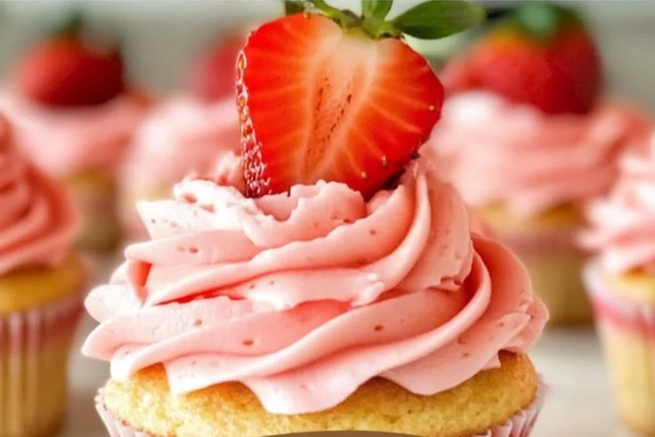Fresh Strawberry Cupcakes