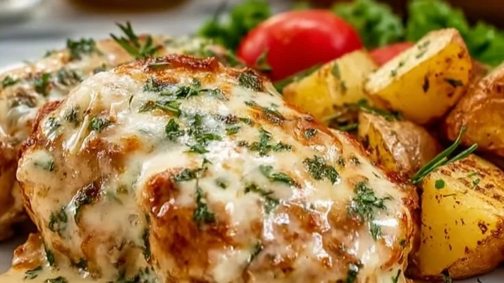 High Protein Cheesy Chicken Potatoes