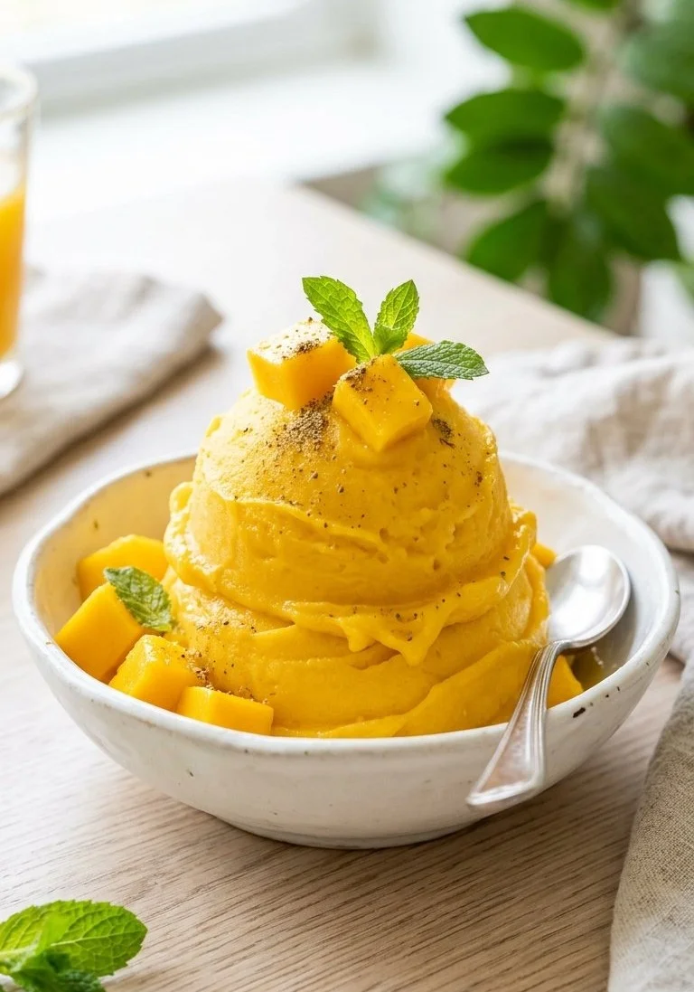 Mango Lassi Frozen Sorbet Recipe