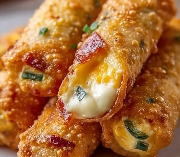 Mini Jalapeño Popper Egg Rolls with creamy filling and crispy wrapper