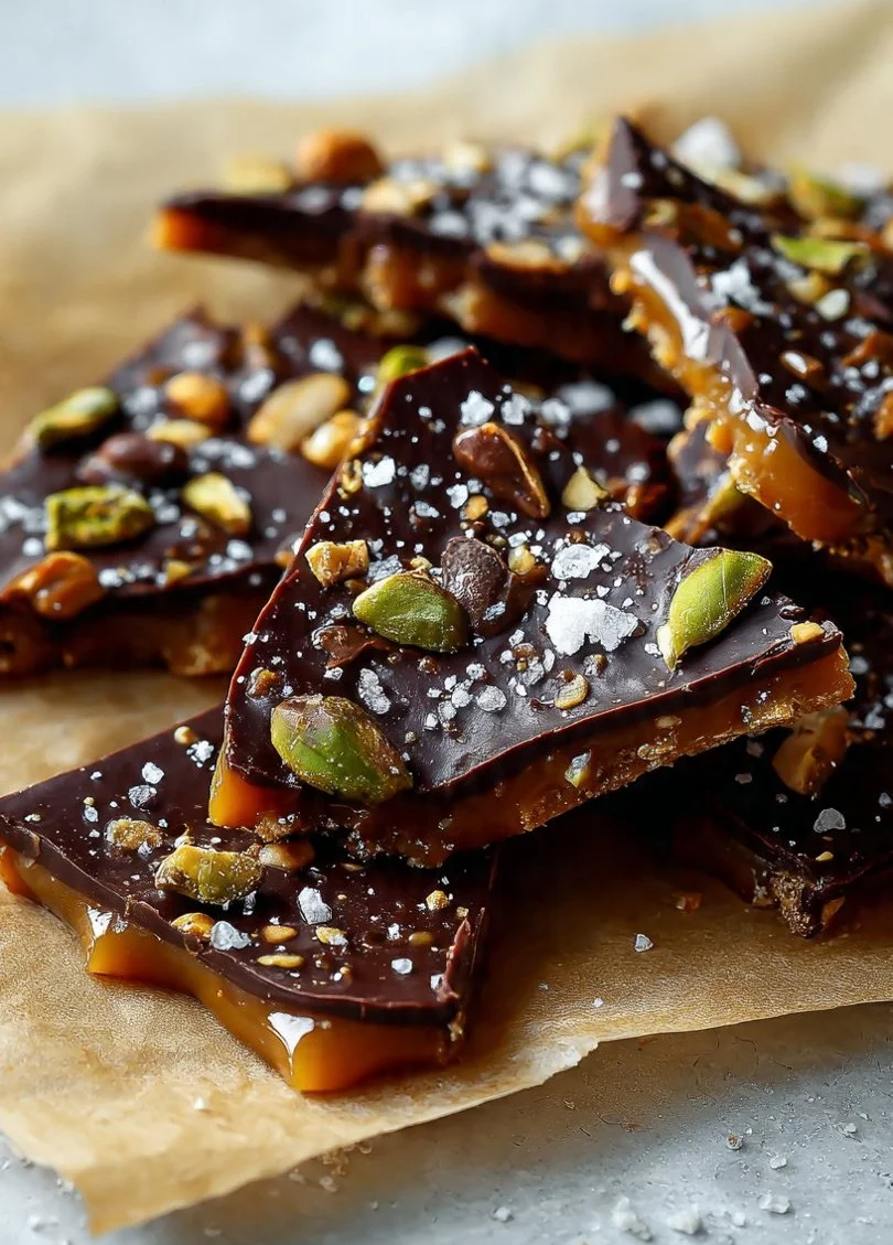 Healthy date bark recipe with nuts and chocolate, a nutritious snack option.