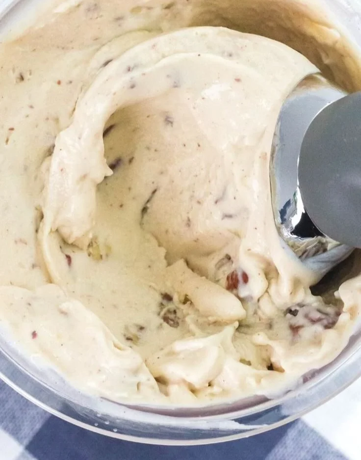 Homemade Ninja Creami banana ice cream served in a bowl