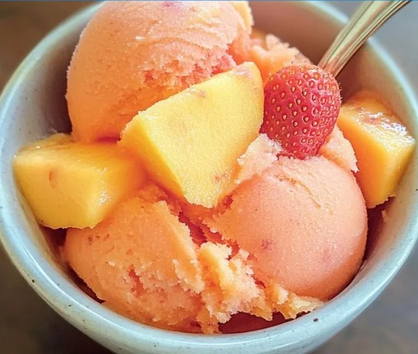 Refreshing Mango Strawberry Sorbet