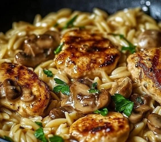 Savory Marsala Chicken with Creamy Orzo