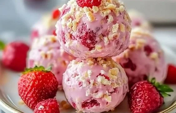 Strawberry Cheesecake Protein Balls
