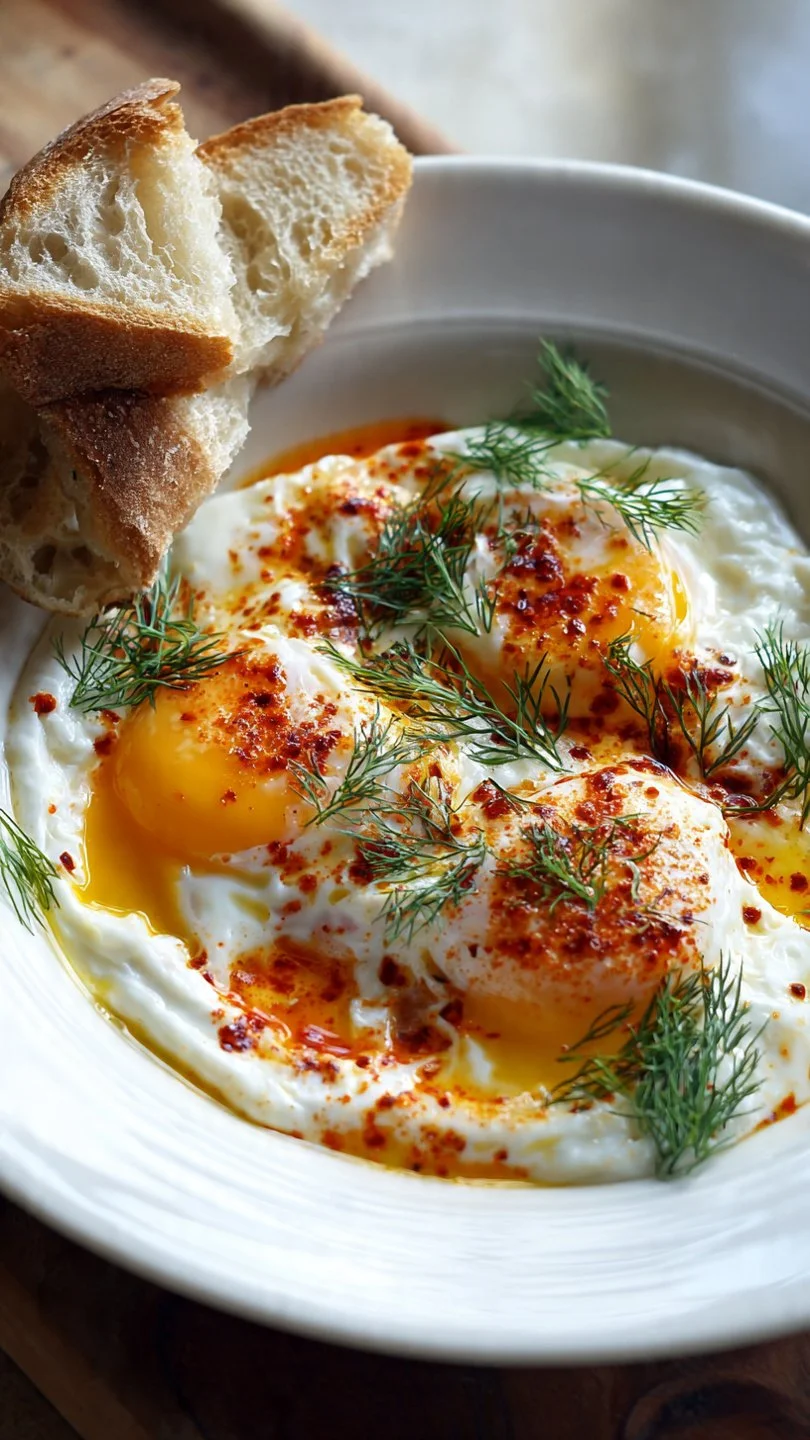 Turkish Eggs Cilbir Recipe