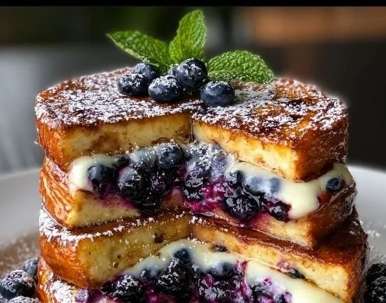 Ultimate Blueberry Cheesecake Stuffed French Toast