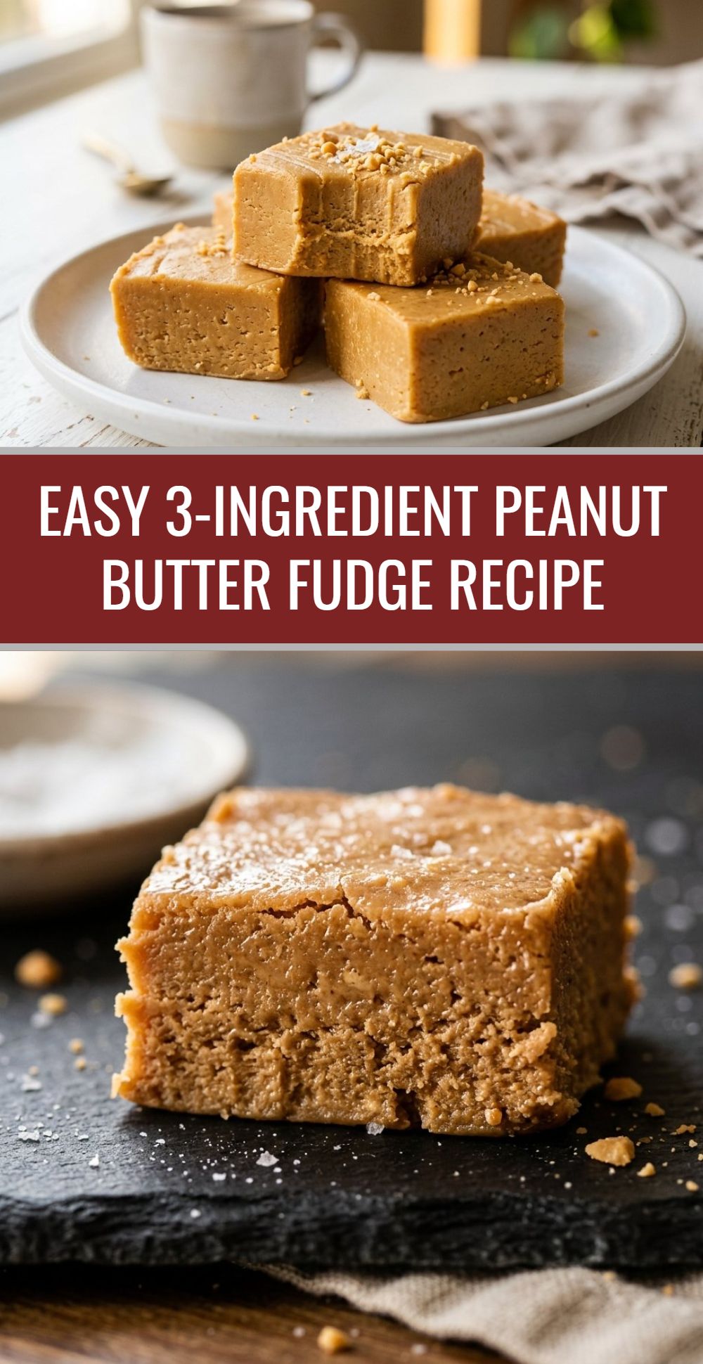 Easy 3 Ingredient Peanut Butter Fudge Recipe