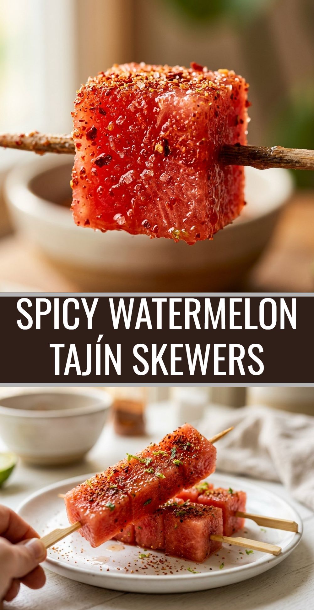 Spicy Watermelon Tajin Skewers
