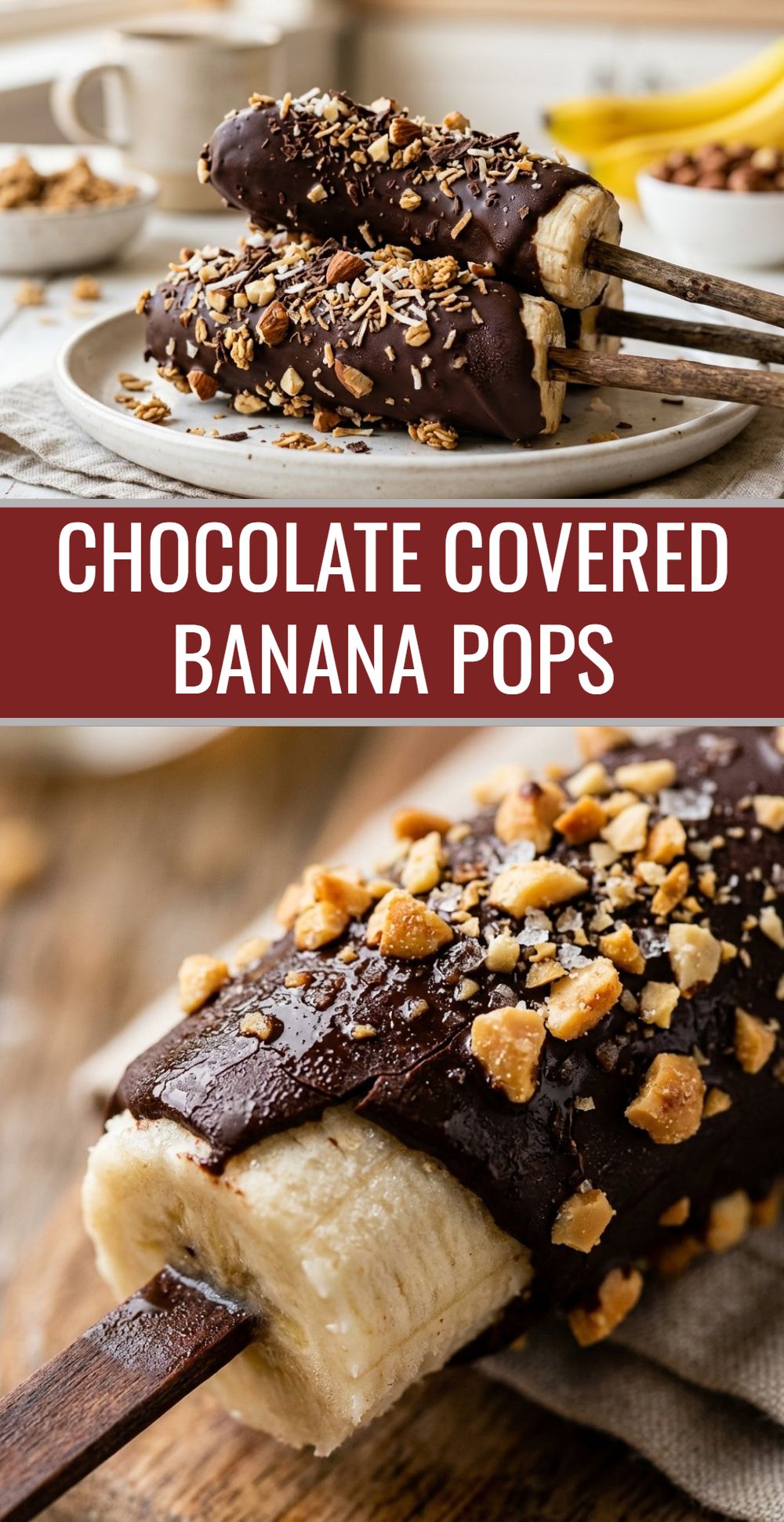 Chocolate Covered Banana Pops