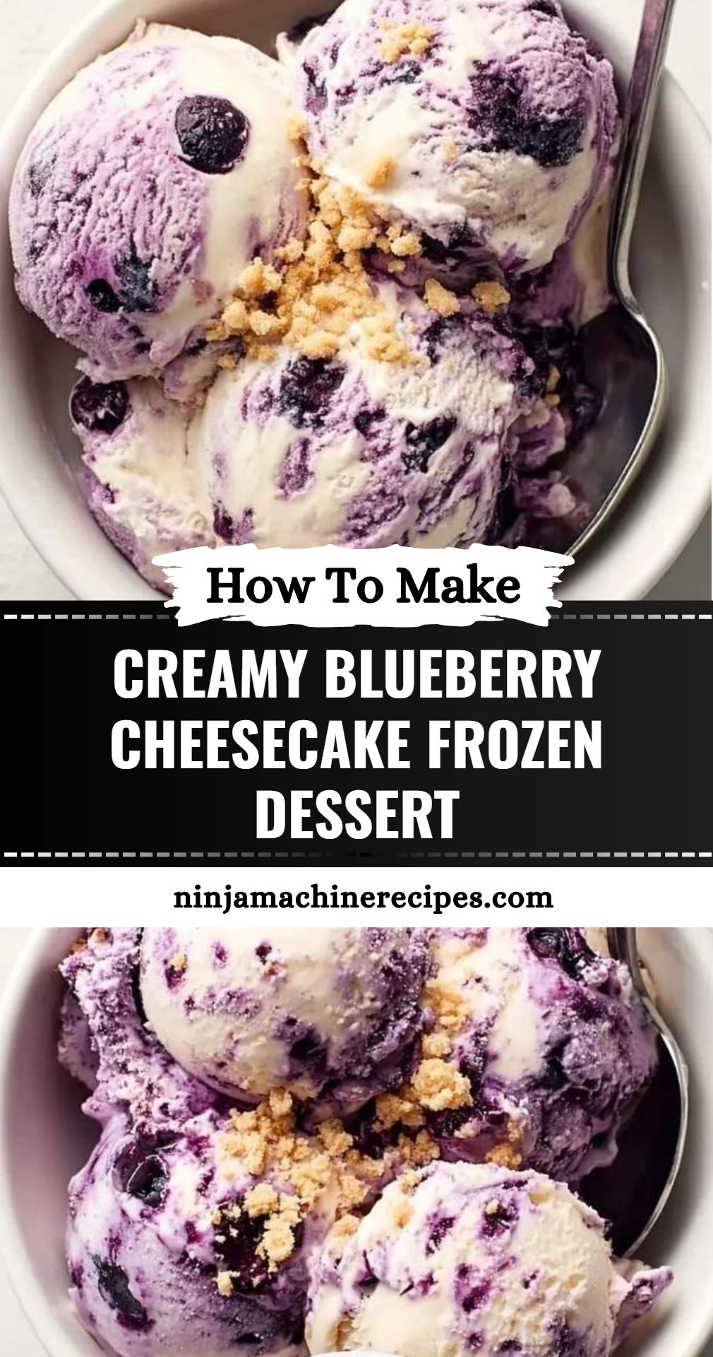 Creamy Blueberry Cheesecake Frozen Dessert