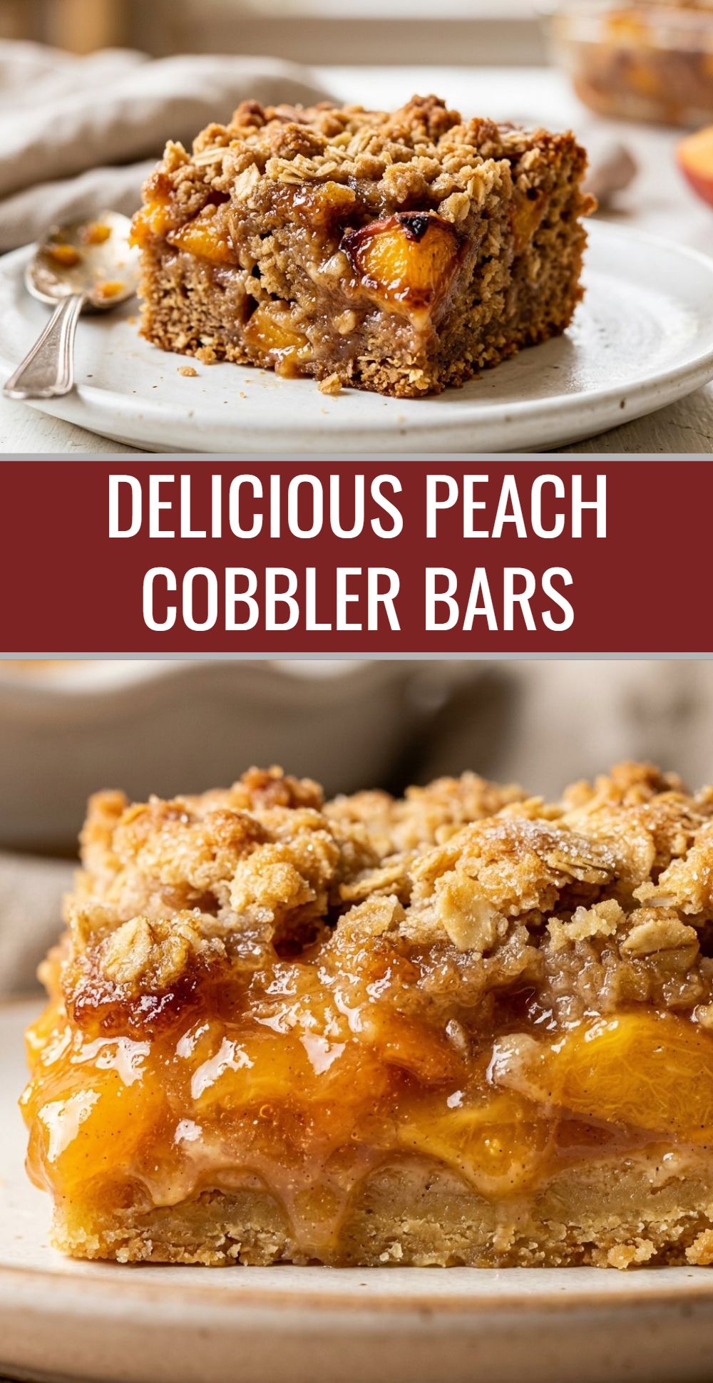 Delicious Peach Cobbler Bars
