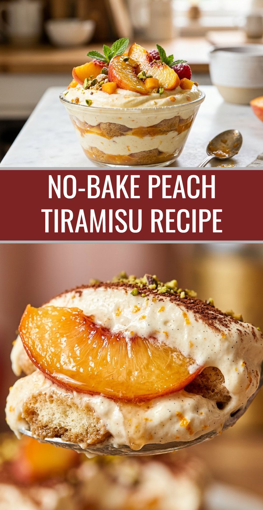 No Bake Peach Tiramisu Recipe