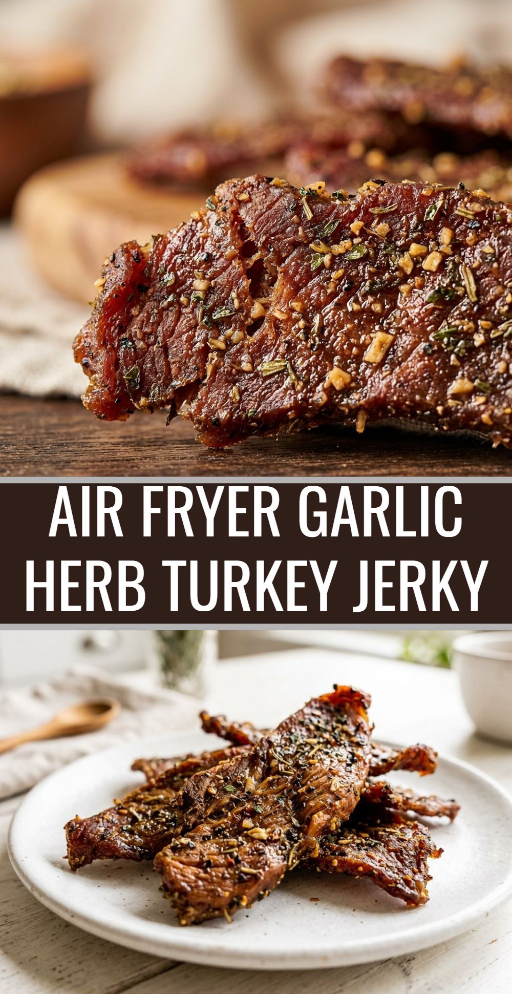 Air Fryer Garlic Herb Turkey Jerky