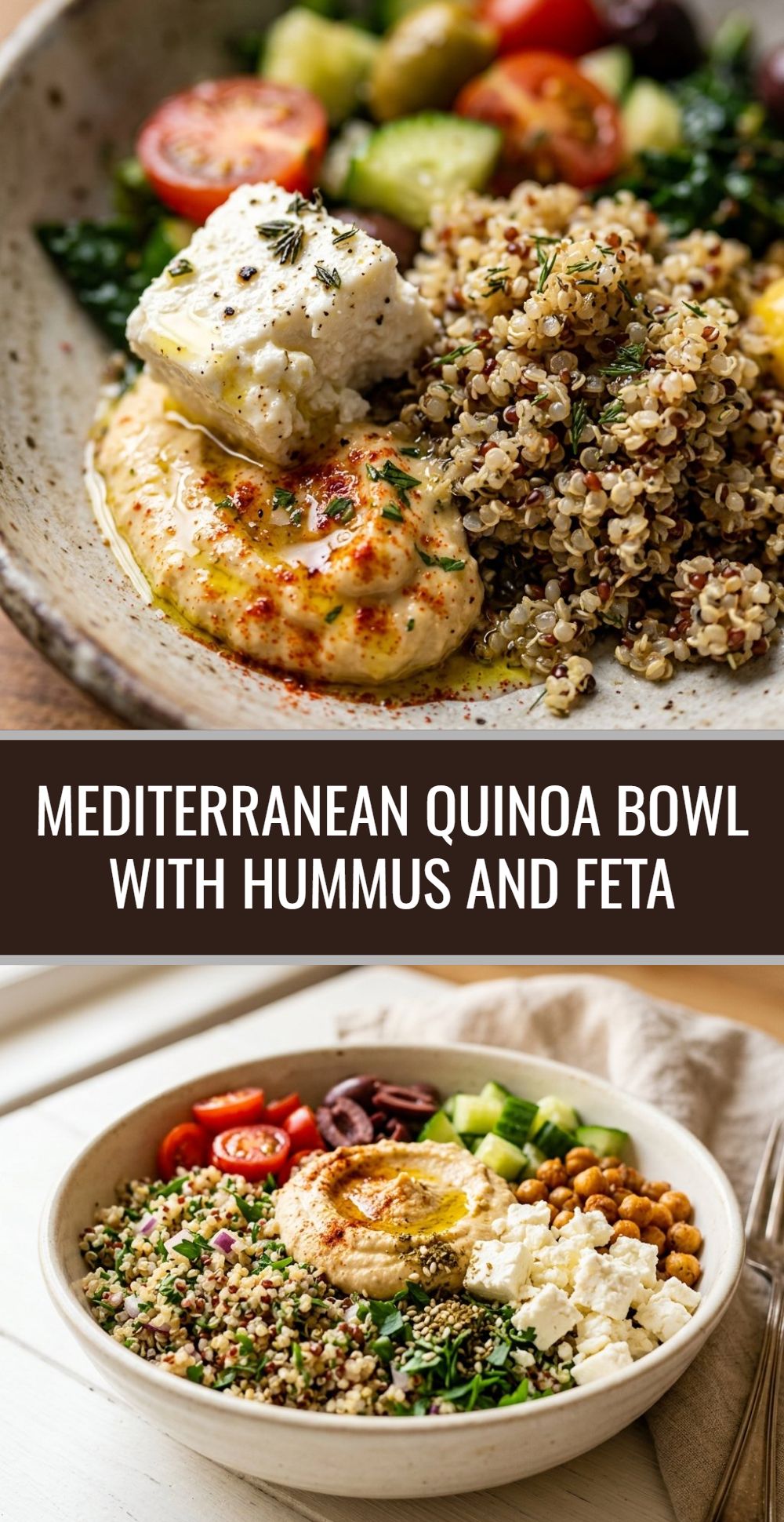 Mediterranean Quinoa Bowl With Hummus And Feta