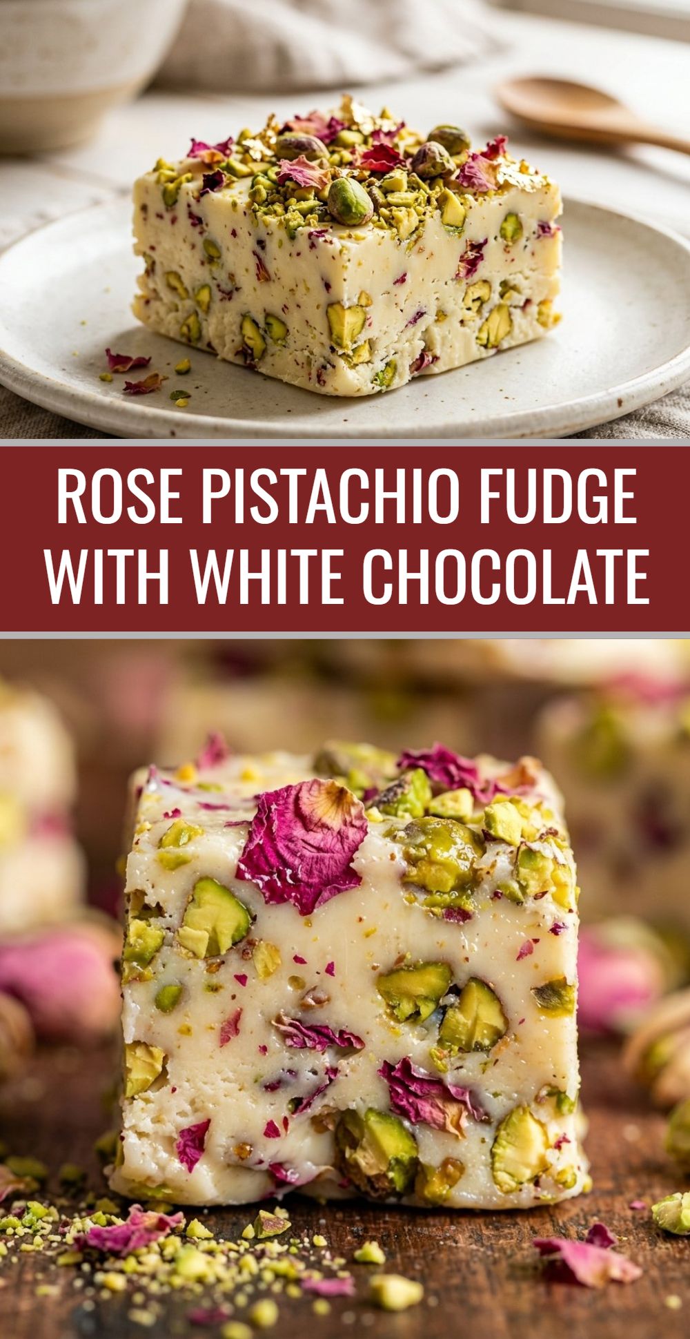 Rose Pistachio Fudge White Chocolate