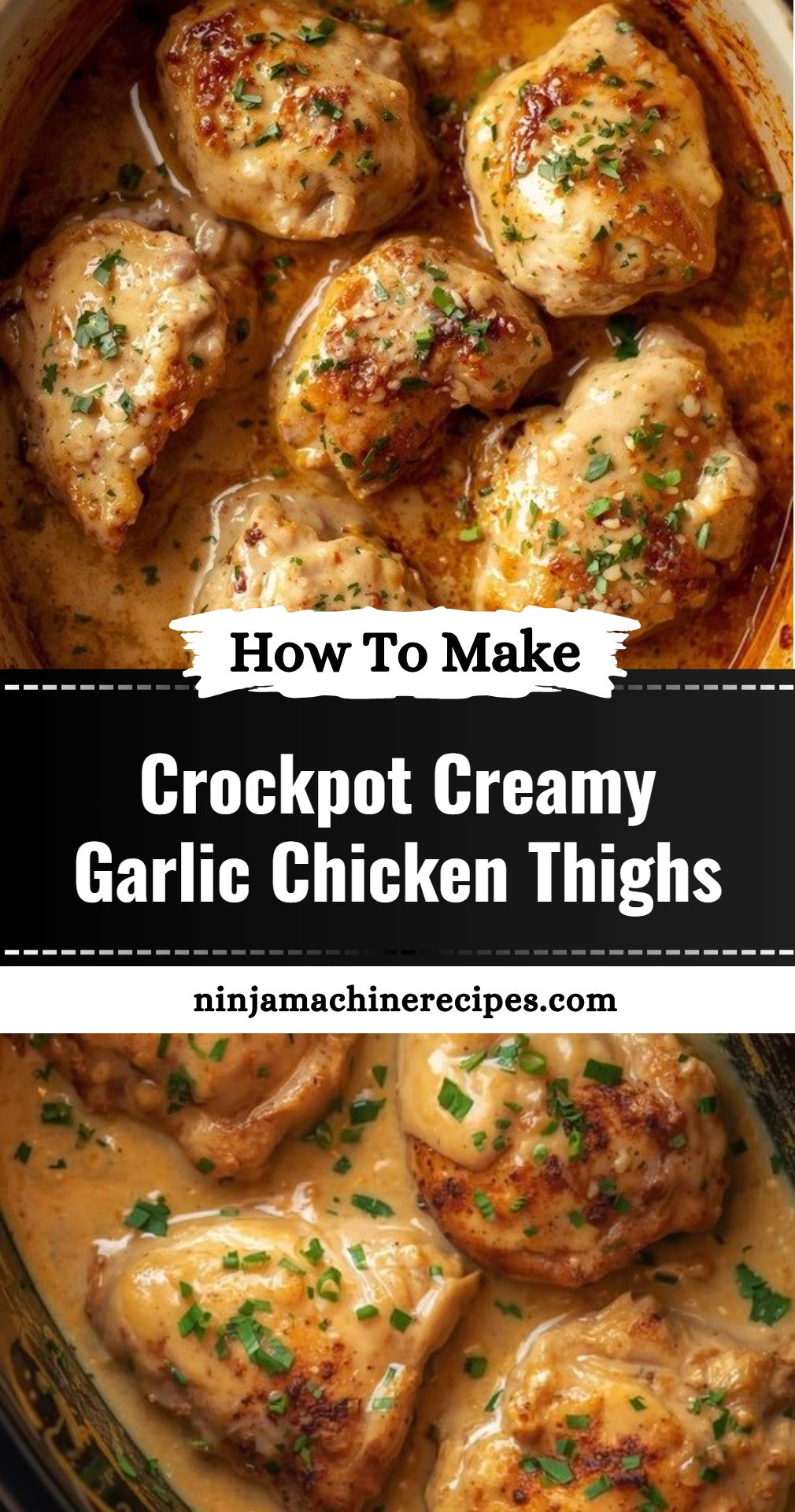 Crockpot Creamy Garlic Chicken Thighs