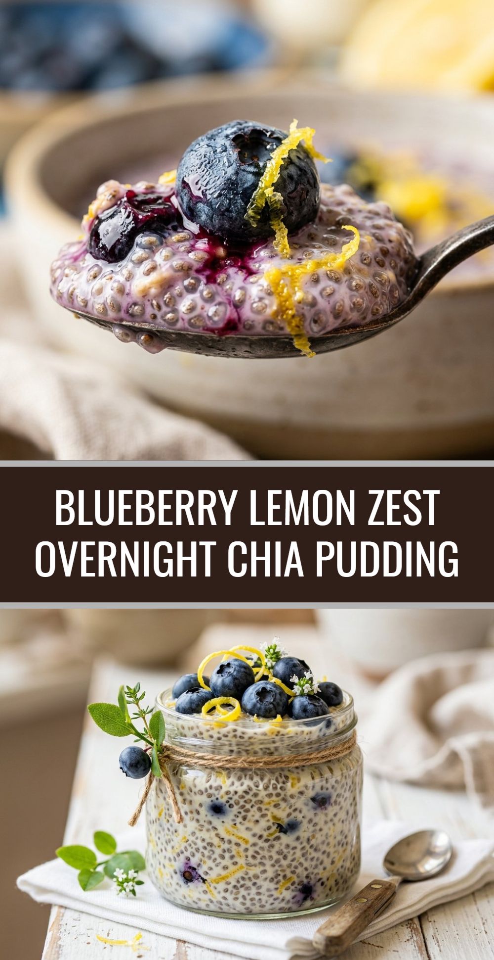 Blueberry Lemon Zest Overnight Chia Pudding