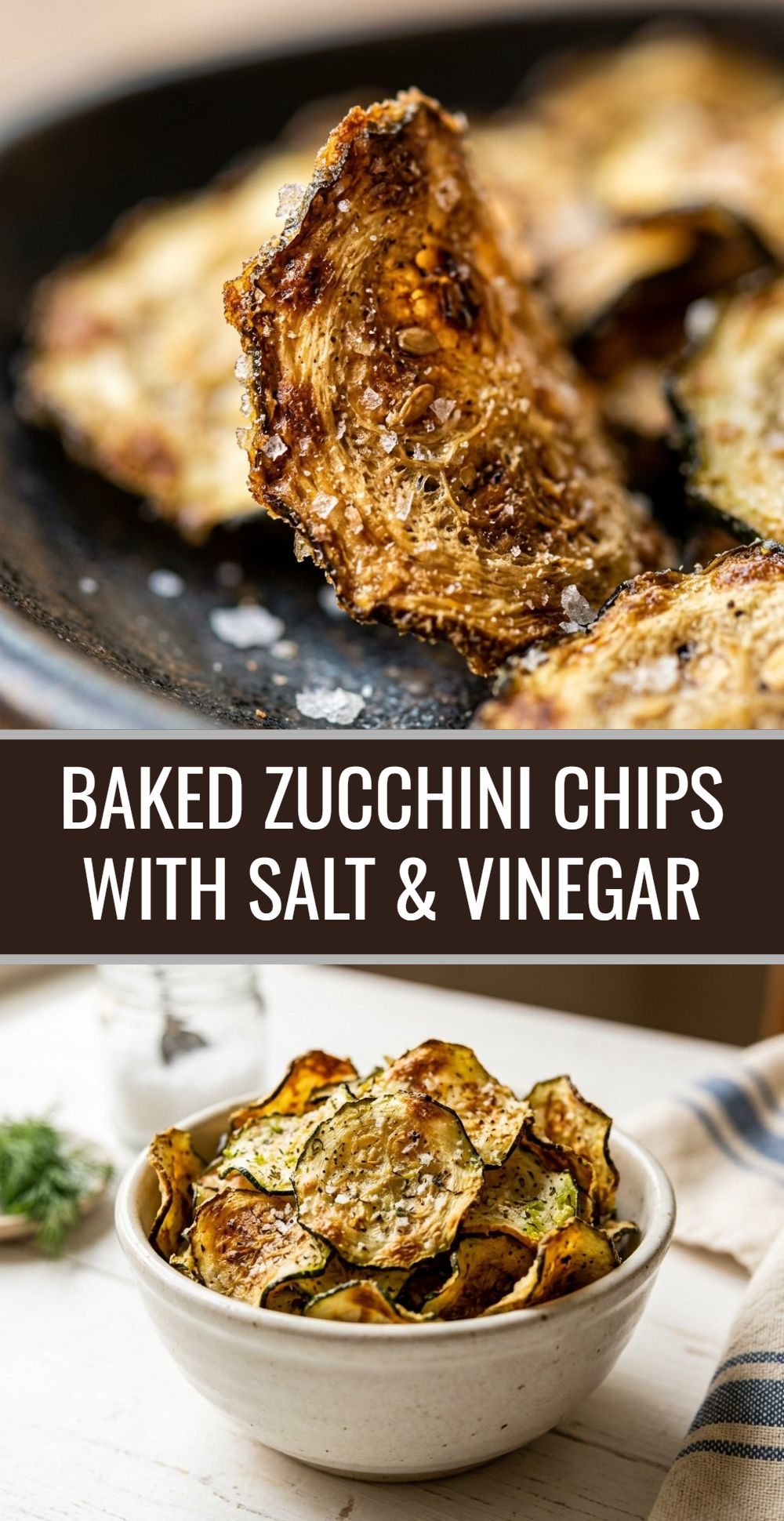 Baked Zucchini Chips Salt Vinegar
