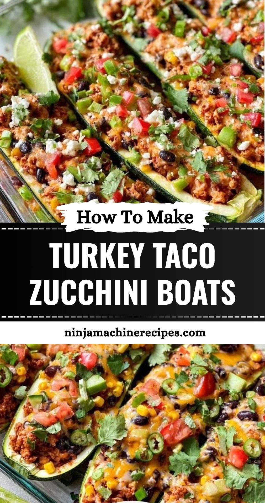 Turkey Taco Zucchini Boats