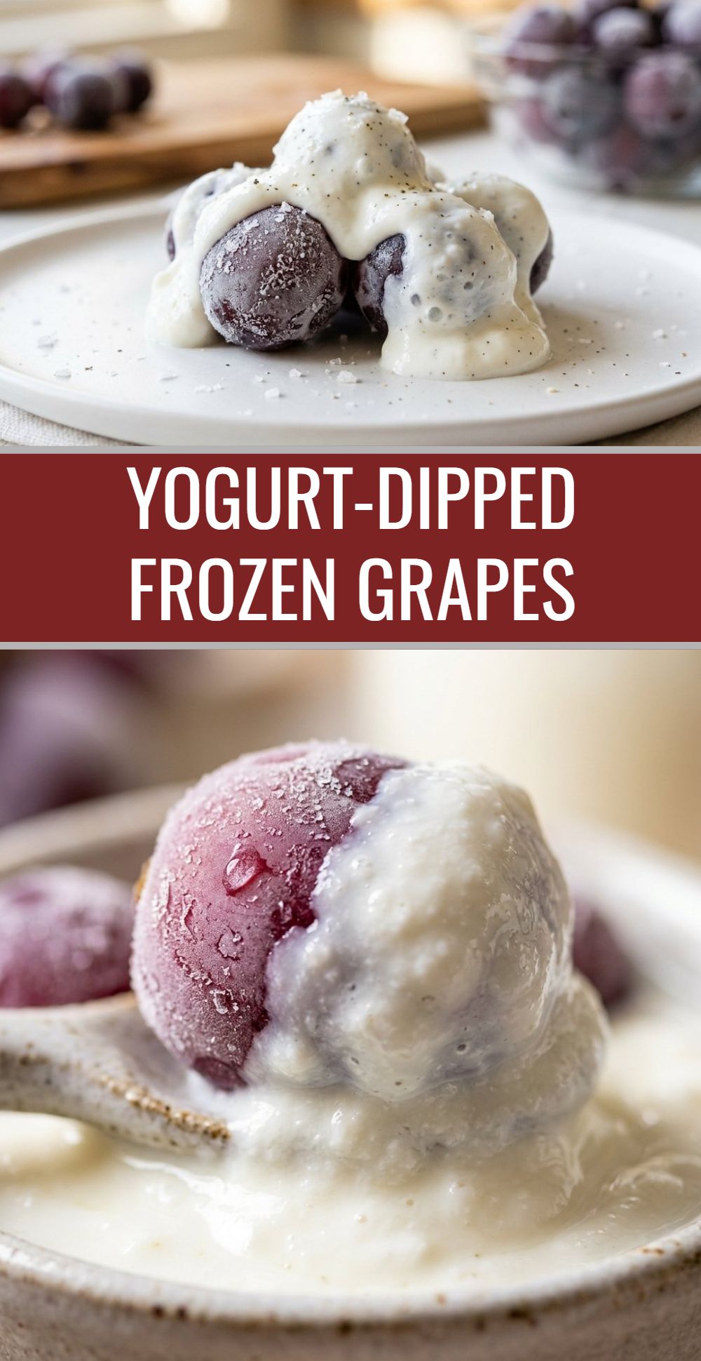 Yogurt Dipped Frozen Grapes