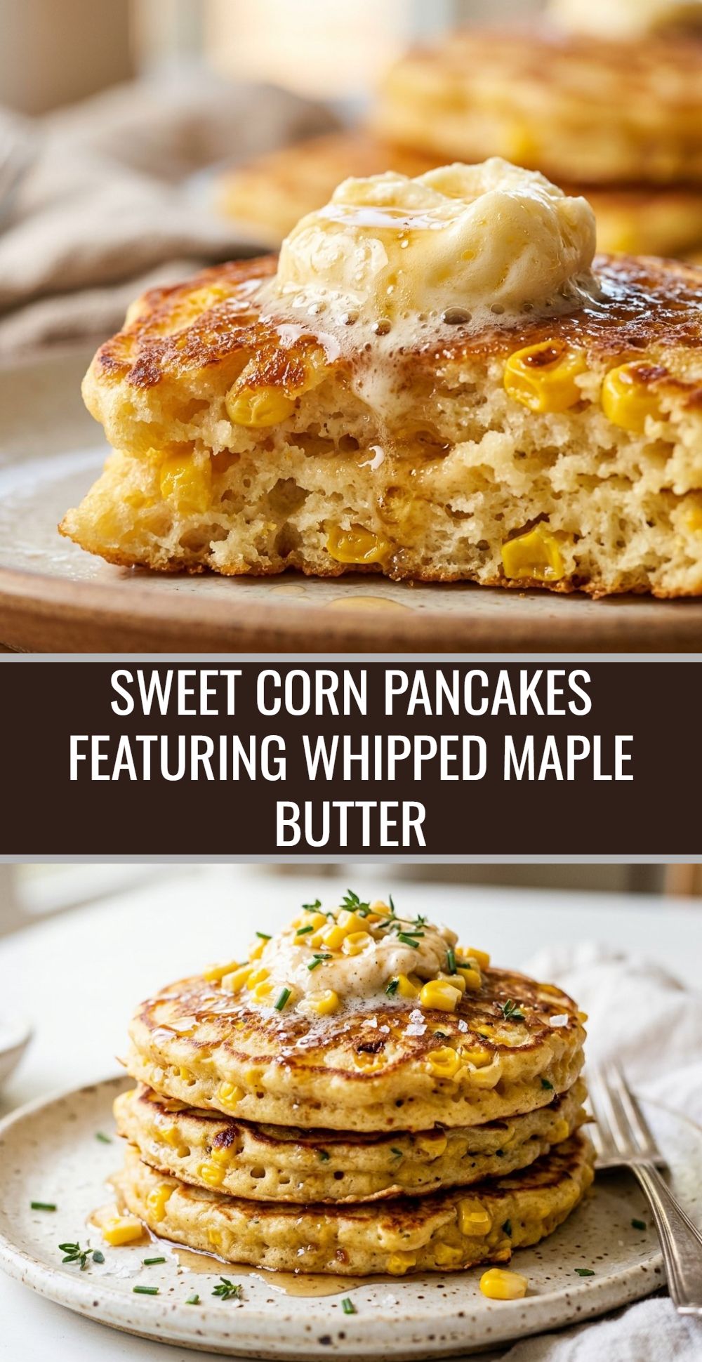 Sweet Corn Pancakes Whipped Maple Butter