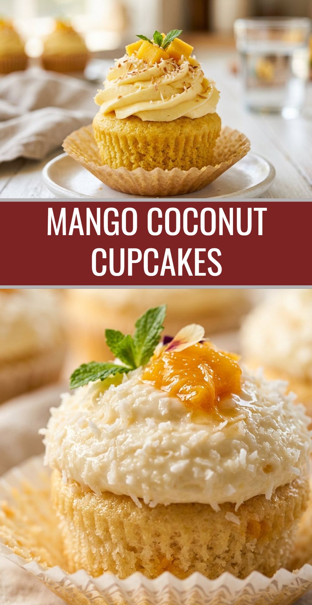 Mango Coconut Cupcakes
