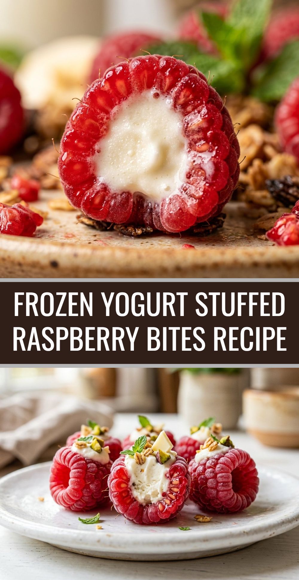 Frozen Yogurt Stuffed Raspberry Bites Recipe