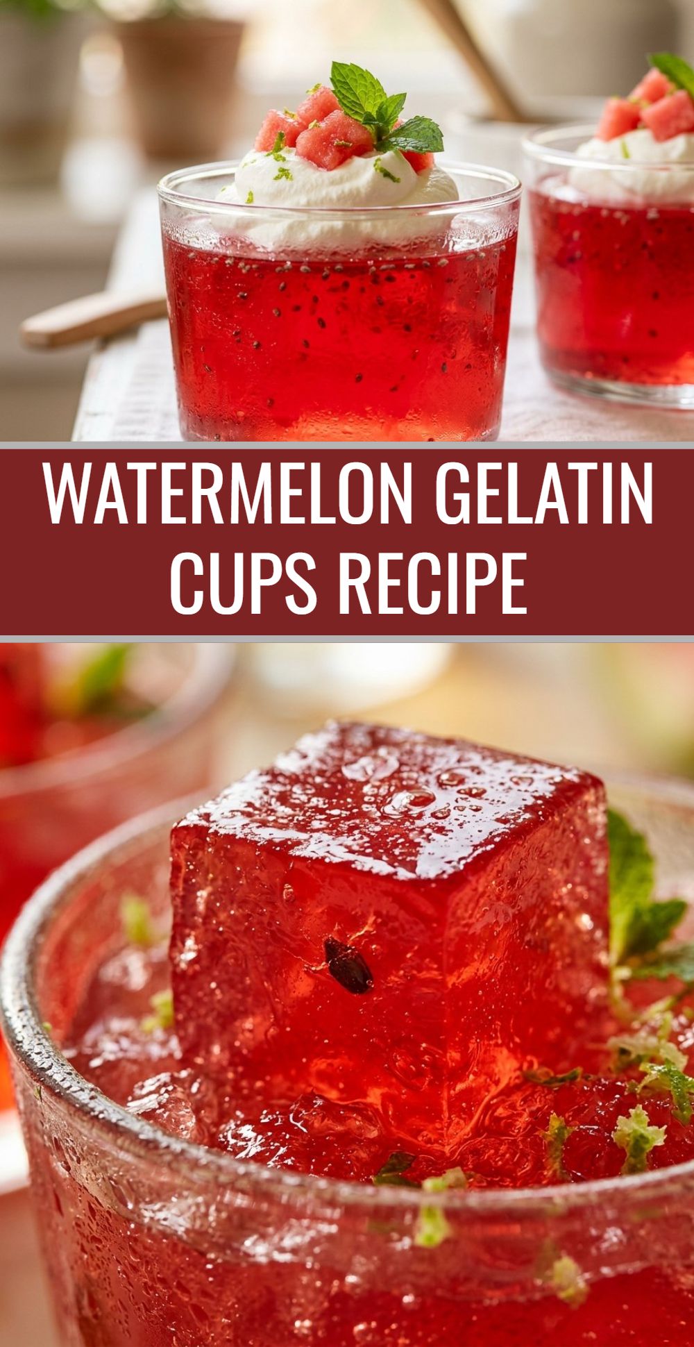 Watermelon Gelatin Cups Recipe