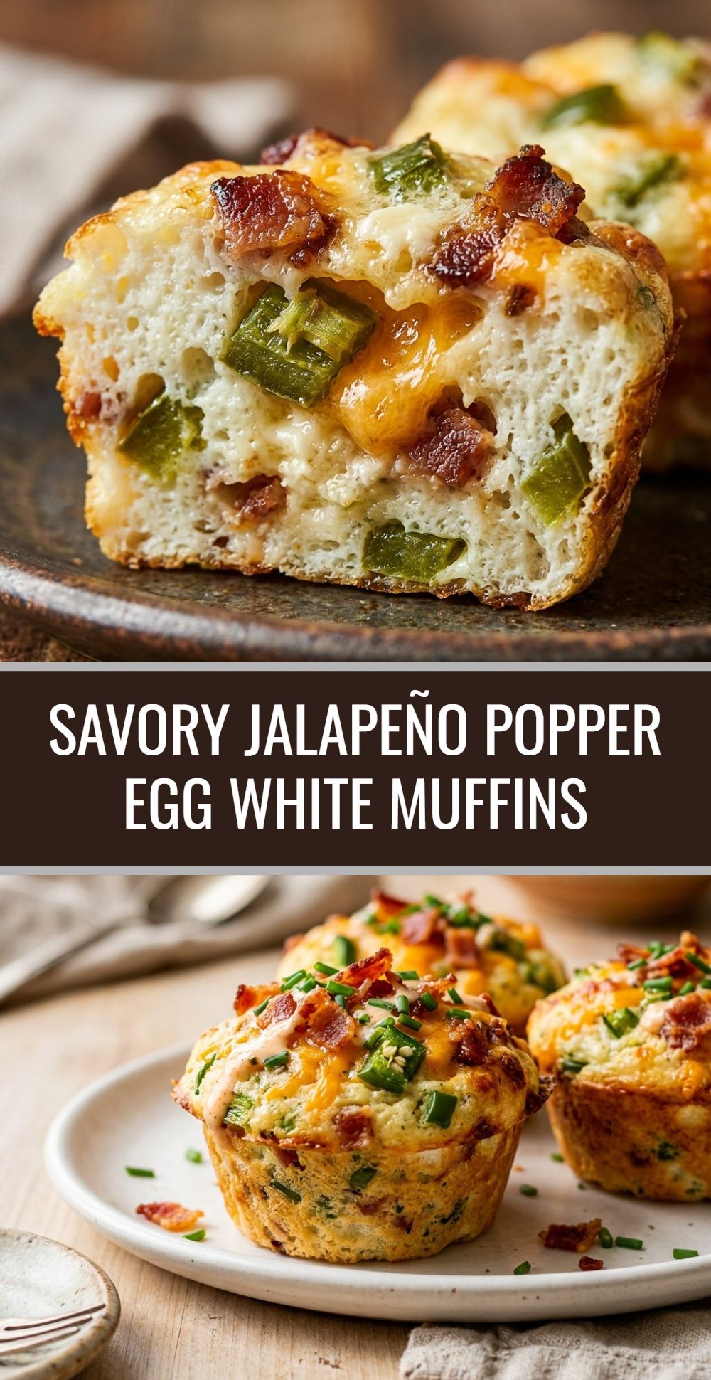Savory Jalapeno Popper Egg White Muffins