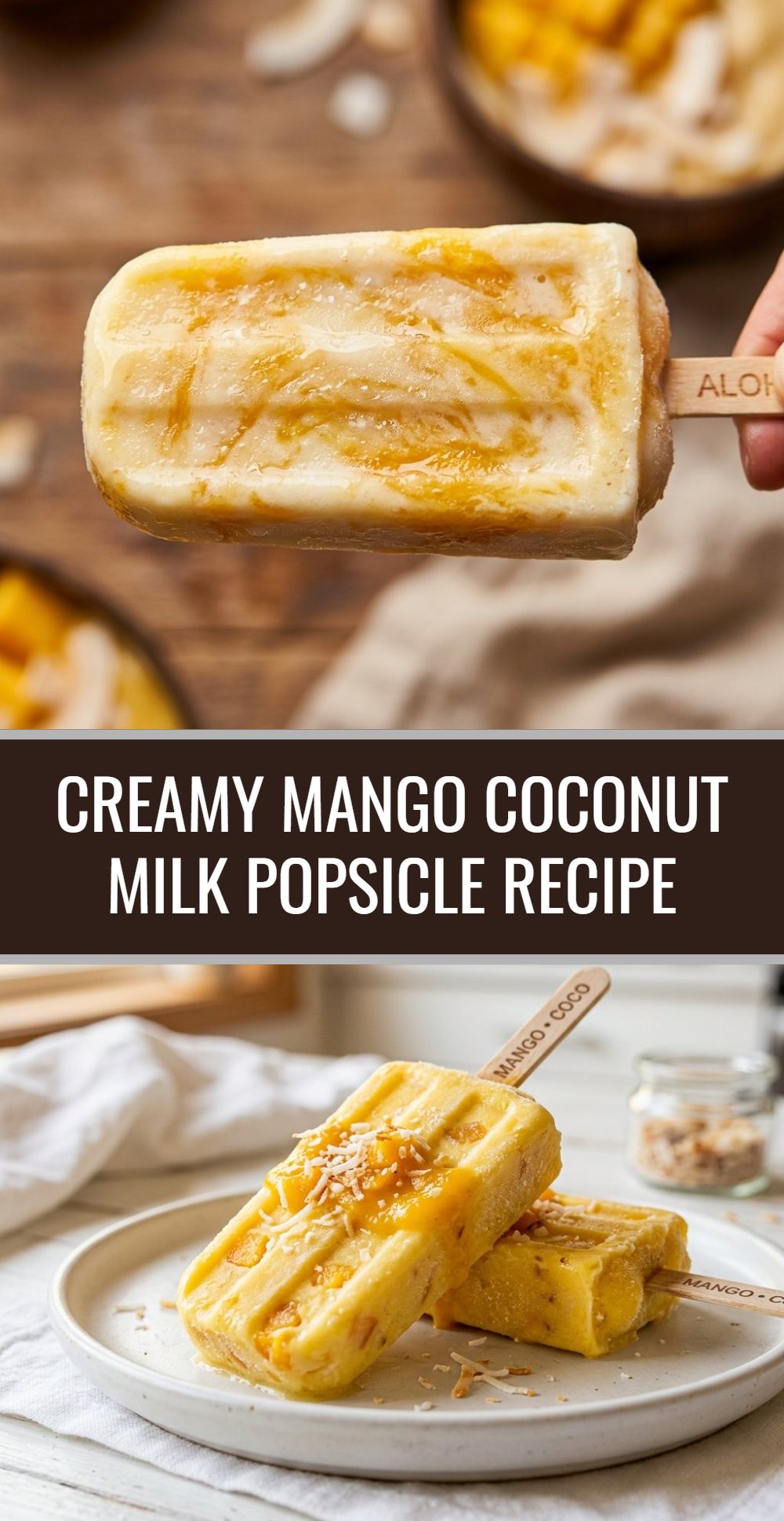 Creamy Mango Coconut Milk Popsicle Recipe