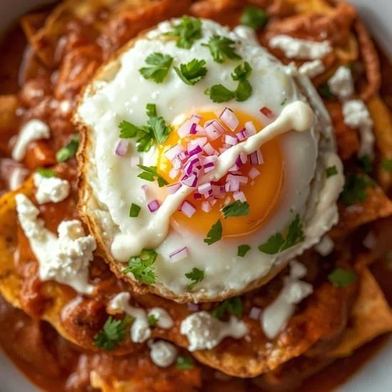 Authentic Chilaquiles Mexican Breakfast