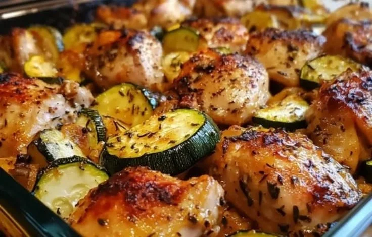 Chicken Thigh Zucchini Bake