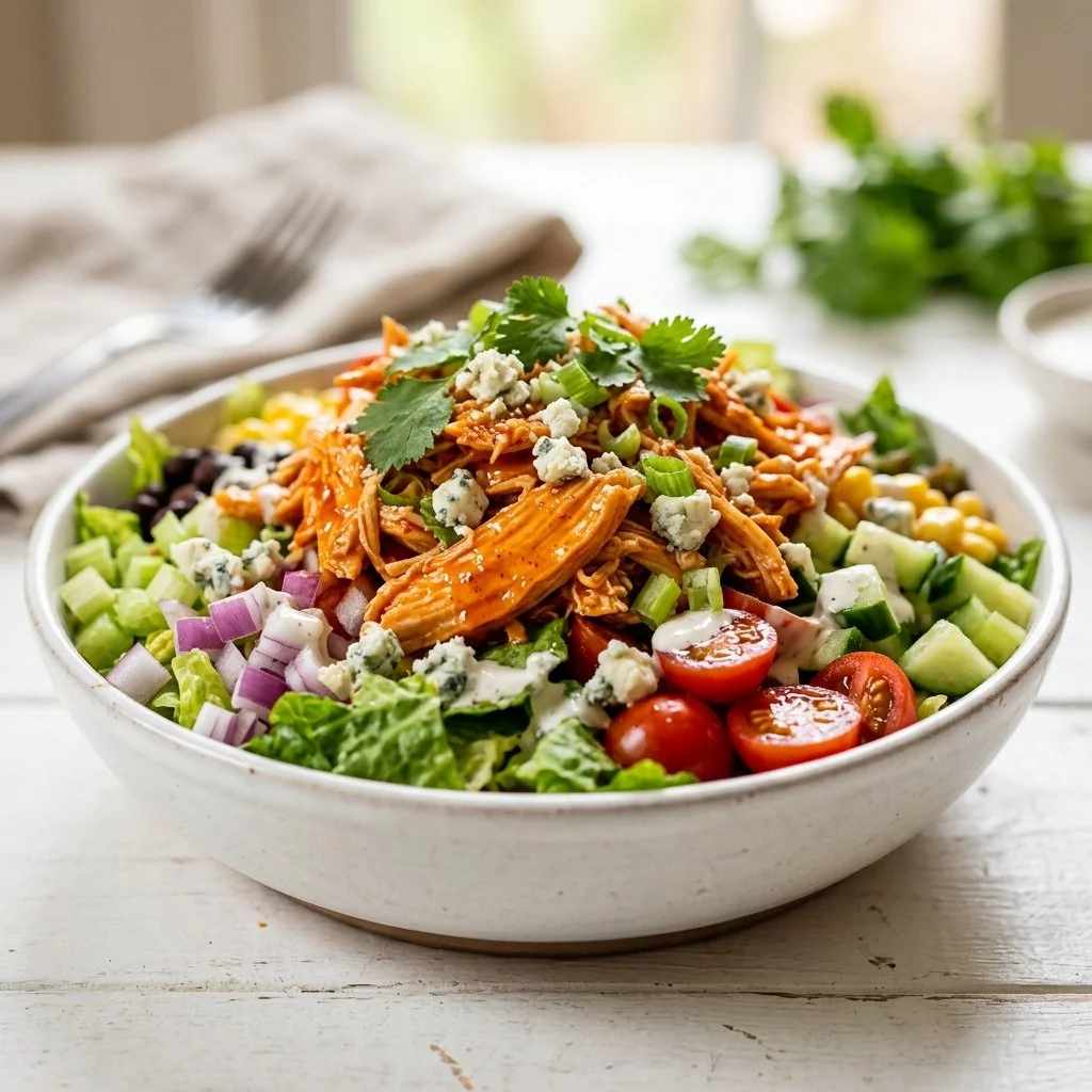 Buffalo Chicken High-Protein Chopped Salad Bowl