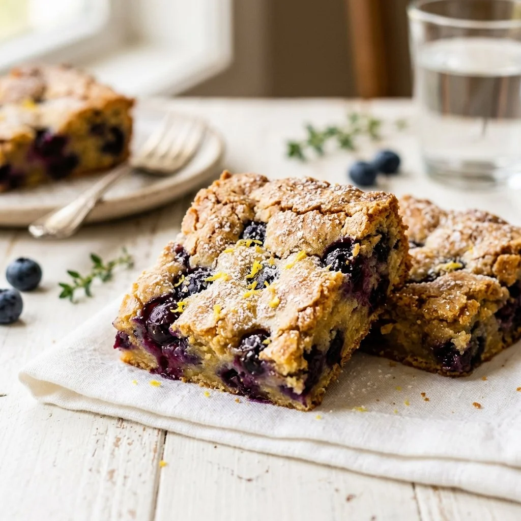 Chewy Lemon Blueberry Blondies
